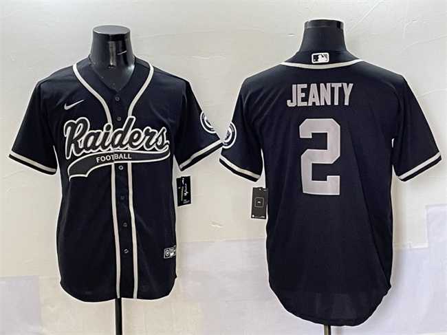 Men%27s Las Vegas Raiders #2 Ashton Jeanty Black Cool Base Stitched Baseball Jersey->las vegas raiders->NFL Jersey